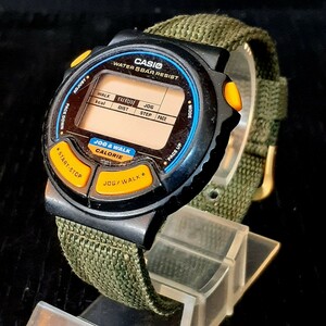 【戯たわむれ屋】 CASIO JOG&WALK CALORIE カシオ メンズ 腕時計 デジタル クォーツ 時計 不動ジャンク 電池切れ？ 動作未確認 中古品