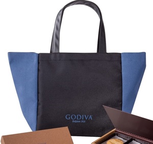 非売品！　新品　新品GODIVA　ゴディバ　２０２3 福袋　トートバッグ　ブルー×ブラック　