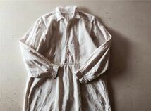 19世紀 フランス リネン 歓喜と清貧の画家へ プラストロン付ロングシャツ アンティーク ワークシャツ ワンピース ヴィンテージ 麻_画像3