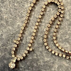 フランスヴィンテージ 金の太陽と銀の月の首飾り ガラス製の宝石たちd ゴールド ネックレス アンティーク ビジュー ファッション レトロ