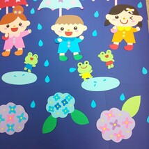 6月 梅雨 雨の日楽しいな 保育園・幼稚園・児童館などの壁面飾り 壁面装飾 ハンドメイド_画像6