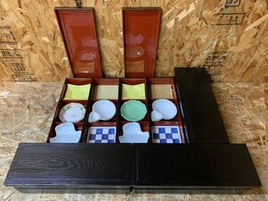 (6158) ② pick up receipt limitation! length angle wood grain pine flower .. multi-tiered food box bulkhead small bowl attaching 2 step together 5 piece multi-tiered food box pine flower . lunch box business use eat and drink shop kitchen 