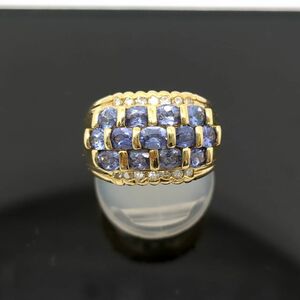 タンザナイト リング 2.47ct ｋ18 12.09ｇ ダイヤ 0.3ct 11.5号 ソーティング付 新品仕上げ ◆3105/高林店 T