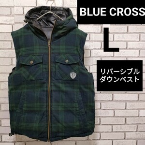 BLUECROSS （ブルークロス）ダウンベスト L 美品 チェック×ネイビー（Nv60）