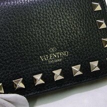 Valentino Garavani ヴァレンティノ ガラヴァーニ スタッズ 二つ折り コンパクト 財布 レザー 黒 【328608】_画像5