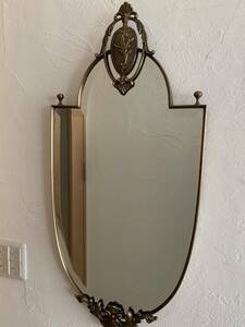 美品　イタリア製　ウォールミラー 面取りガラス　壁掛け鏡 ヴィンテージ
