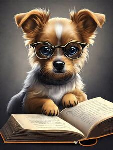  бриллиант искусство собака очки книга