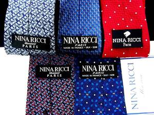 卸価格■５本 全同一 ブランド ネクタイ セット■№6784■ ニナリッチ【NINA RICCI】 ５本 まとめ売■ 