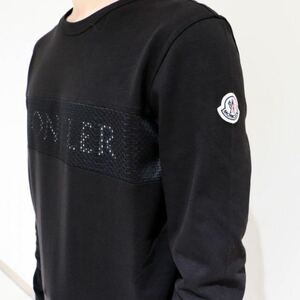 ★最新作★ MONCLER ロンT 長袖Tシャツ Ｓ　ブラック ロゴ ワッペン モンクレール スウェット トレーナー 国内正規品 完売品 入手困難