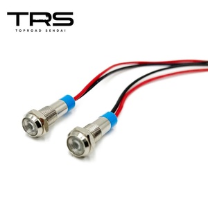 TRS LED 防水インジケータライト 6mm 12/24V共用 ホワイト 2個セット パイロットライト 315190