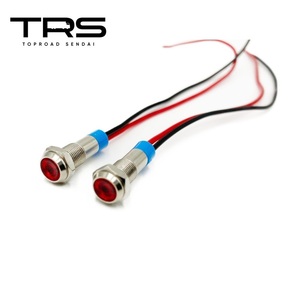 TRS LED 防水インジケータライト 6mm 12/24V共用 レッド 2個セット パイロットライト 315192