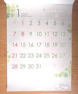 2024年(令和6年)【Clover Calendar 2024】大判(サイズ53.5×38cm)★壁掛けタイプ(1ヶ月ごと)