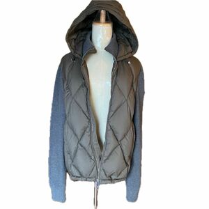 モンクレール　MONCLER メンズ　Ｌサイズ　CARDIGAN TRICOT CARDIGAN カーキ　グレー　ダウン＆ニット