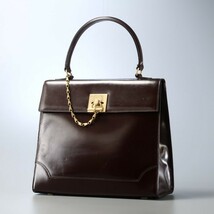 TG7383*イタリア製*CELINE オールドセリーヌ*マンテル*ゴールドチェーン*レザーハンドバッグ*ワンハンドル*鞄*ブラウン*vintage_画像1