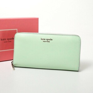 MF9035*ケイトスペードニューヨーク kate spade new york スペンサー レザーロングウォレット 長財布 PWR00281 ミントグリーン