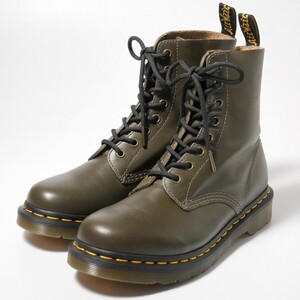 GP0754*Dr.Martens ドクターマーチン 1460 PASCAL パスカル UK6 8ホールブーツ 8EYE BOOT レザーブーツ レースアップシューズ 靴 カーキ系