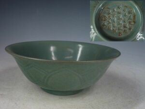 中国美術 宋代 汝窯 青磁 平茶碗 中国古玩 時代12150