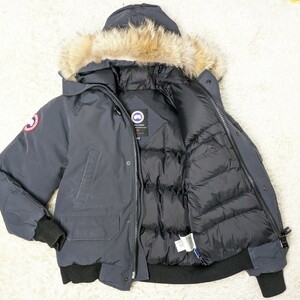 【美品】CANADA GOOSE カナダ グース ダウンジャケット ネイビー 99C5019 チリワック ボンバー 7950M グレー XSサイズ CHILLIWACK メンズ