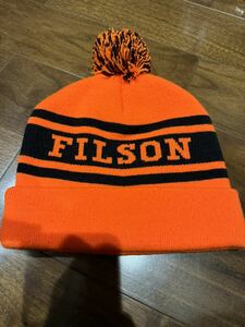 希少　未使用　FILSON ニットキャップ　MADE IN USA オレンジ　ニットキャップ ニット帽