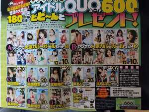 週刊ヤングマガジン アイドルクオカード 12枚セット 直筆サイン入りチェキ QUOカード プレゼント応募券セット