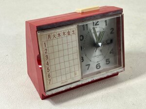 SEIKO セイコー 手巻き目覚まし時計 ALARM 2 JEWELS ゼンマイ 可動品 時計店長期保管品 昭和レトロ sepai