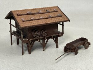 HO Faller ファラー「干草小屋」 ストラクチャー ジオラマ キットモデル 素人組立 完成品 鉄道模型 octy23-5