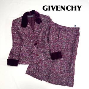 GIVENCHY スーツ セットアップスーツ　ジャケット　ツイード　上下 ジバンシー　レディース　セットアップ　パープル　紫　高級　12