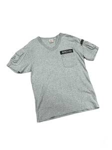 AVIREX 半袖 シャツ ポケット Tシャツ コットン グレー Mサイズ 古着