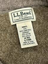 L.L.Bean 長袖 ニット セーター 表地 ウール100% 裏地フリース コットンアクリル ベージュ Mサイズ 古着 アウトドア_画像2