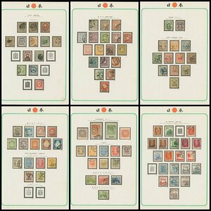 [33402]明治～昭和 普通切手 旧小判13種や田沢大正白紙1円含む11種完揃い、震災9種完揃い、等 1876