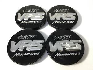 321】 即決 VERTEC MANARAY SPORT VR5 マナレイスポーツ センターキャップ 4個 ホイールキャップ 黒×シルバー