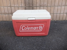 Vintage 90's Coleman Cooler Box コールマン クーラーボックス デカロゴ 赤/白 93年７月製 アウトドア用品 キャンプ道具_画像2