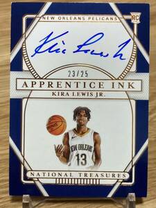 25枚限定 Kira Lewis Jr. 2020-21 Panini National Treasures Apprentice Ink Auto/25 on-card RC NBA Basketball 直書きサイン