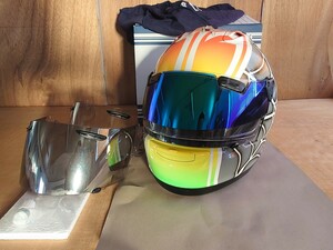 Arai　RX-7Ⅴ　希少永井康友レプリカ　中古品　サイズМ　送料無料　プロシェードバイザー＆レーシングスポイラー付き　 