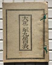 【大正2年】大正二年九星日表 大正2年 1913年 九星 二十八宿 暦 九星早見表 占い 大正時代 古書 和本 和綴じ本_画像1