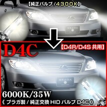 タント/ブーン/ムーヴ/カスタム/コンテ 6000K・D4C/D4R・D4S共用/タイプ1 純正交換HIDバルブ2個セット_画像3