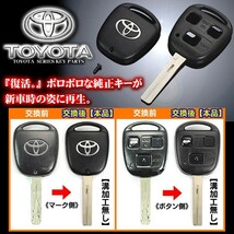 20.21セルシオ後期/シルバー トヨタTマーク/タイプ1/トヨタ純正キーカバー&ブランクキーセット/内溝無加工/3個ボタン車用/ブラガ_画像5