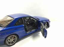 1/18 オートアート auto art 日産 スカイライン GT-R (R34) ブルー 本体のみ 初期ロット 中古品 訳あり_画像8