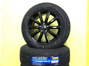 S3711 新品 4本 235/60R18 ピレリ アイス ゼロ アシンメトリコ M10 7.5J +38 ブラック 黒 アウトランダー CX60 CX-60 エクストレイル 処分