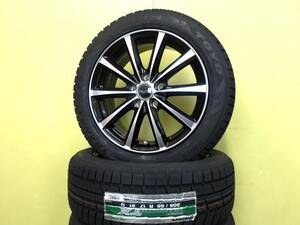 S3727 新品 国産 4本 205/55R17 トーヨー ウィンタートランパス TX M10 7J +38 黒 ブラック ポリッシュ ノア VOXY ステップワゴン 在庫処分