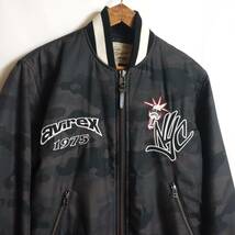 【定価2.7万 AVIREX ナイロン アワードジャケット NYC 6162139 M】スタジャン NYLON AWARD JACKET_画像1