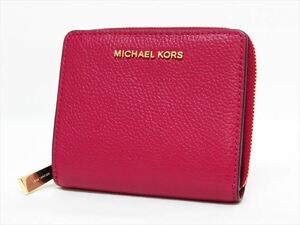 ◆◇[美品] MICHAEL KORS マイケルコース ジップアラウンド スナップウォレット 二つ折り財布 32H9GJ6Z8L バイオレット 牛革製◇◆