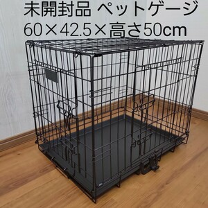 新品 未使用 折りたたみ ペットケージ M 幅60×奥行42.5 高さ50cm 小型・中型犬用 トレー付 ペット ゲージ ケージ 犬 イヌ ネコ ウサギ