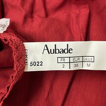 未使用品 Aubade IMPERIAL RED レッド ブラジリアンショーツ タグ レディース フランス フェミニン 上品 大人可愛い刺繍下着 赤 オーバドゥ_画像10