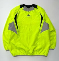 衝撃プライス！『様々なシーンで大活躍！』【adidas/スポーツパフォーマンスロゴ】ウィンドブレーカー！かぶり【L/蛍光緑】R27_画像1