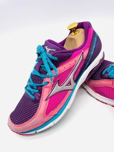 衝撃プライス！『最強の1足！』【MIZUNO ミズノ/ウェーブエアロ 16】高級ランニングシューズ！ピンク×パープル/jp26cm！12.4