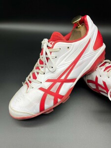 衝撃プライス！『アスリート待望モデル！』【ASICS アシックス/スターシャイン 3 】野球 スパイクシューズ！ホワイト×レッド/jp24cm！12.9