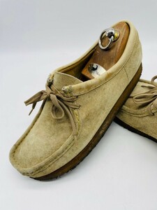 衝撃プライス！『最強クラシックモデル！』【Clarks クラークス/ワラビー】高級スエードデザートシューズ！ベージュ/9M/jp27cm！12.14