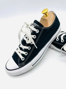 衝撃プライス！最強スタメンの1足！』【CONVERSE オールスター】高級キャンバススニーカー！ブラック×ホワイト/jp25.5cm！12.15