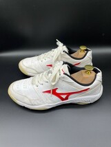 衝撃プライス！『アスリート待望モデル！』【MIZUNO ミズノ/VDM1215】高級レザーランニングシューズ！ホワイト×レッド/jp24.5cm！12.20_画像2